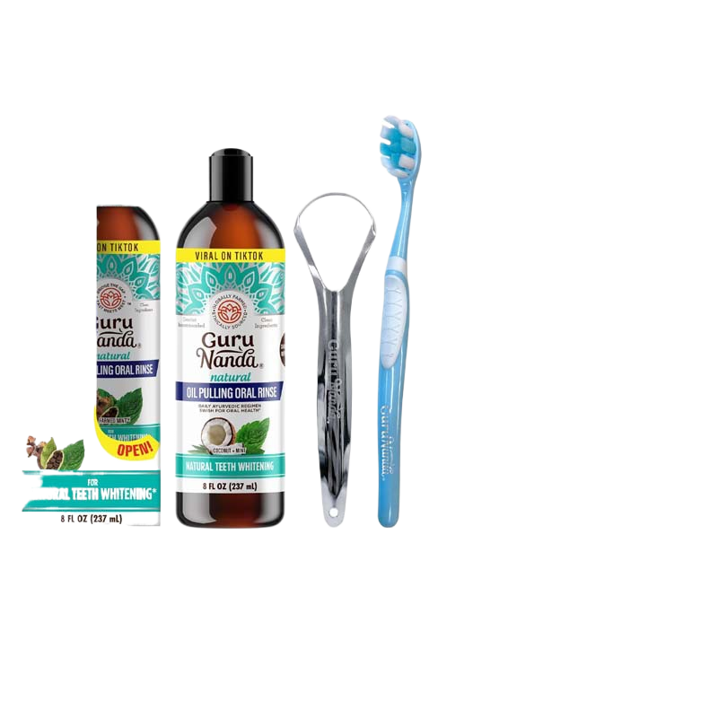 Coconut oil freshening and whitening mouthwash